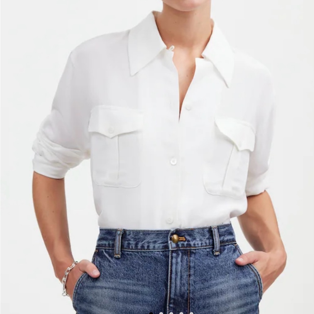 Madewell White Button-Up Blouse